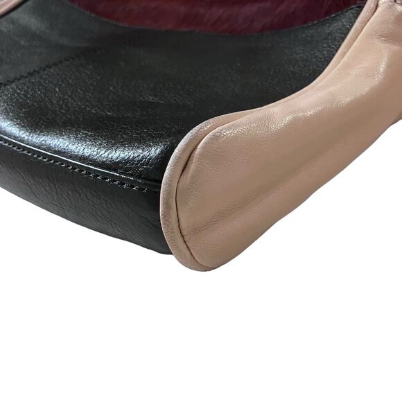 Pour la Victoire Purse Black Cream Leather Crossbody Handbag Retro Casual - Picture 13 of 14